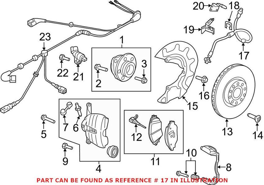 Audi VW Brake Hose - Front 5Q0611701C